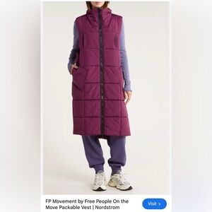 FP Movement by Free People on the move Deep Purple Puffer Vest